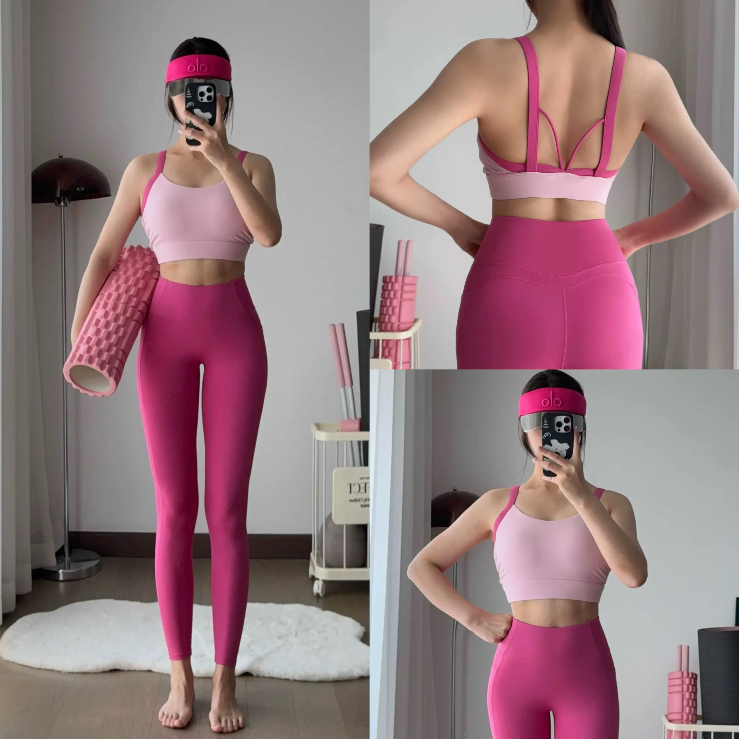 Yoga set, high-intensity yoga exercise fitness set, women's pocket fitness pants, fixed cup underwear