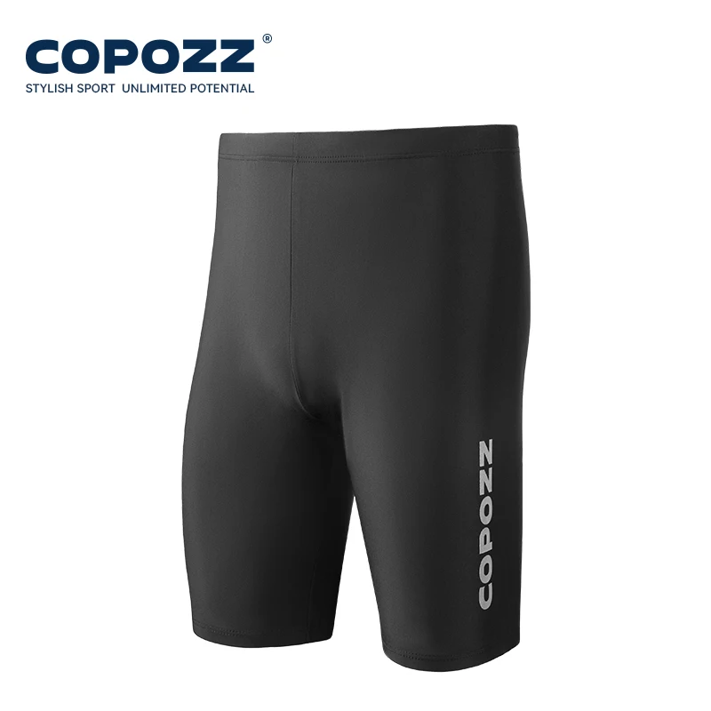 COPOZZ Plus Size Men's Swimming Trunks Shorts Long to Knee Competitive Surf Training Swimsuit Male Quick dry Anti-embarrassment