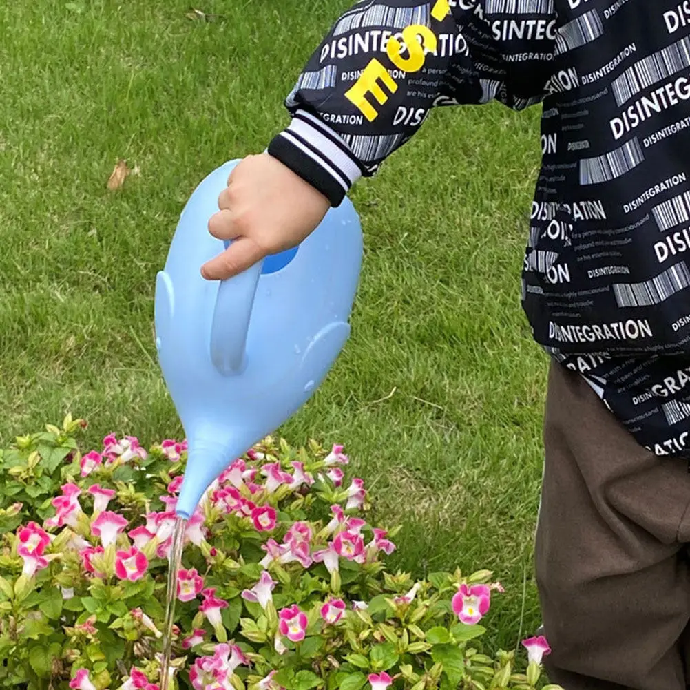 1Pcs Elephant Watering Can Sky Blue Long Spout Smooth Pour Indoor Outdoor Garden Watering Pot for Sprayer