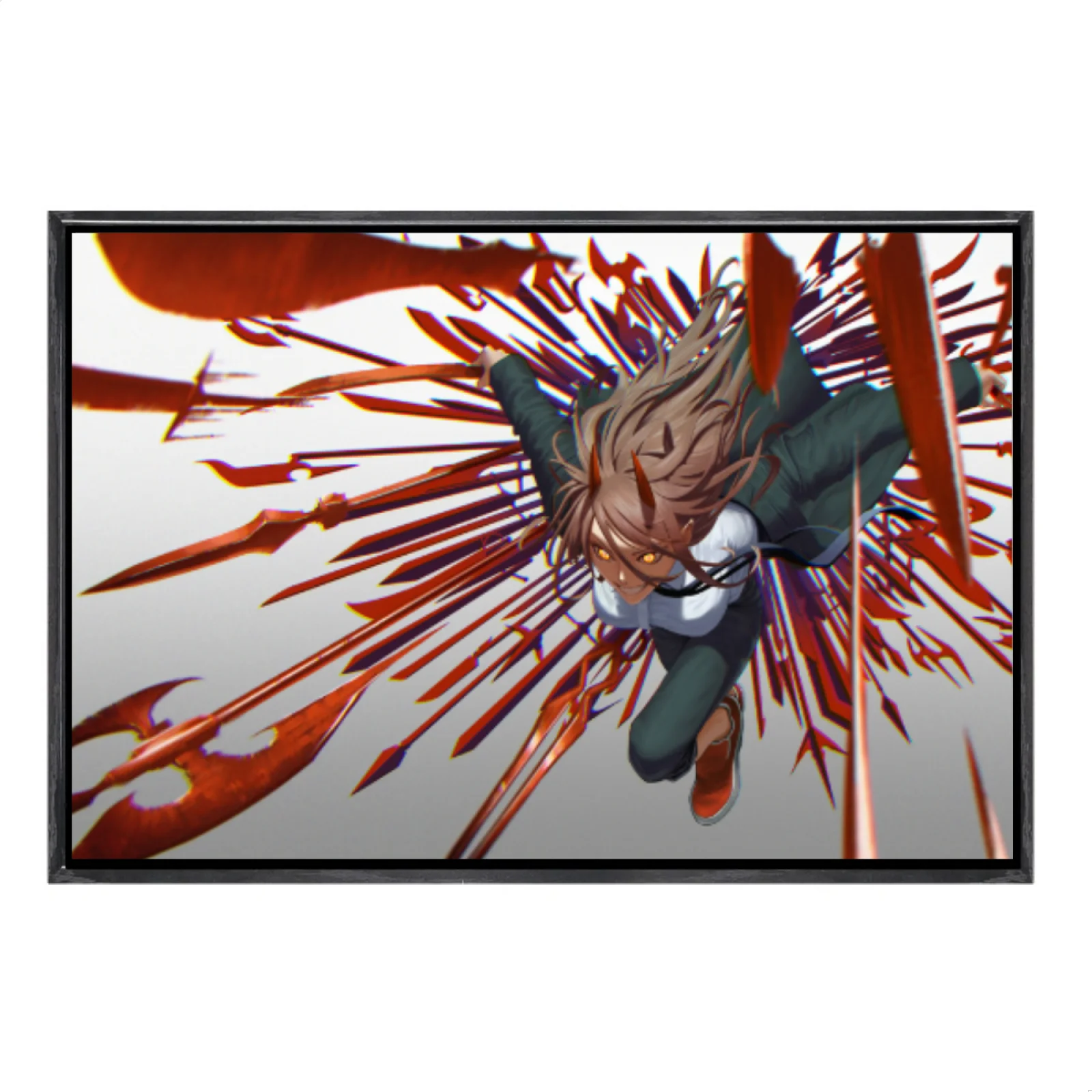 Japanese Manga Multi-Size Canvas Poster Double Framed Wall Art, Chainsaw Man Home Decor for Living Room Bedroom