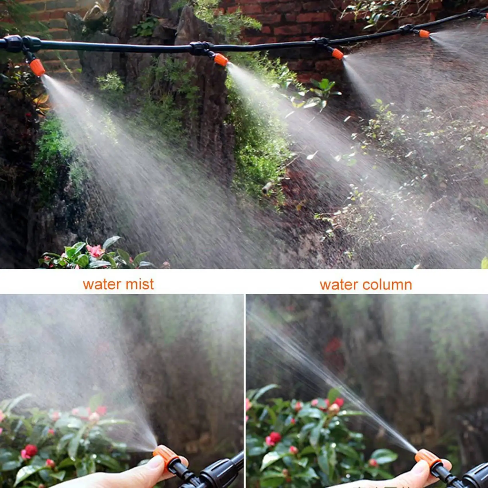 ABMR-200 Pcs Drip Irrigation Spray Nozzle, Water Spray Nozzle, Adjustable In 2 Modes: Water Mist And Water Column