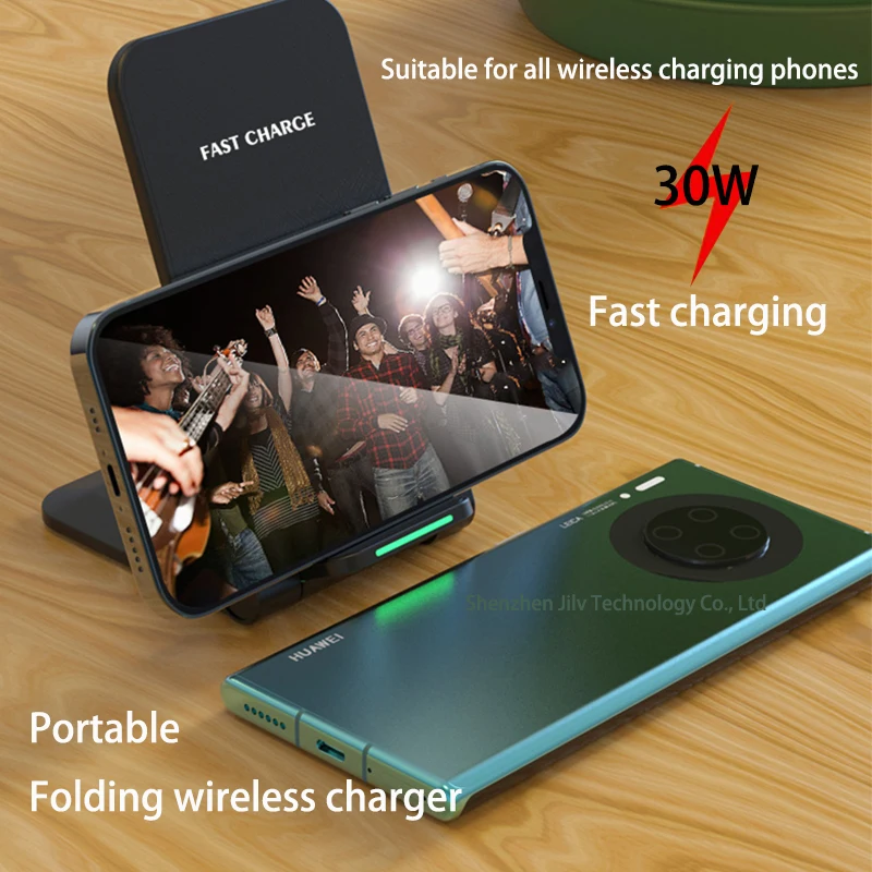 30W Qi2 Wireless Charger Stand Fast Charging Dock Station For iPhone 13 12 11 Pro X XS Max XR Samsung S20 S10 Xiaomi Phone Holde