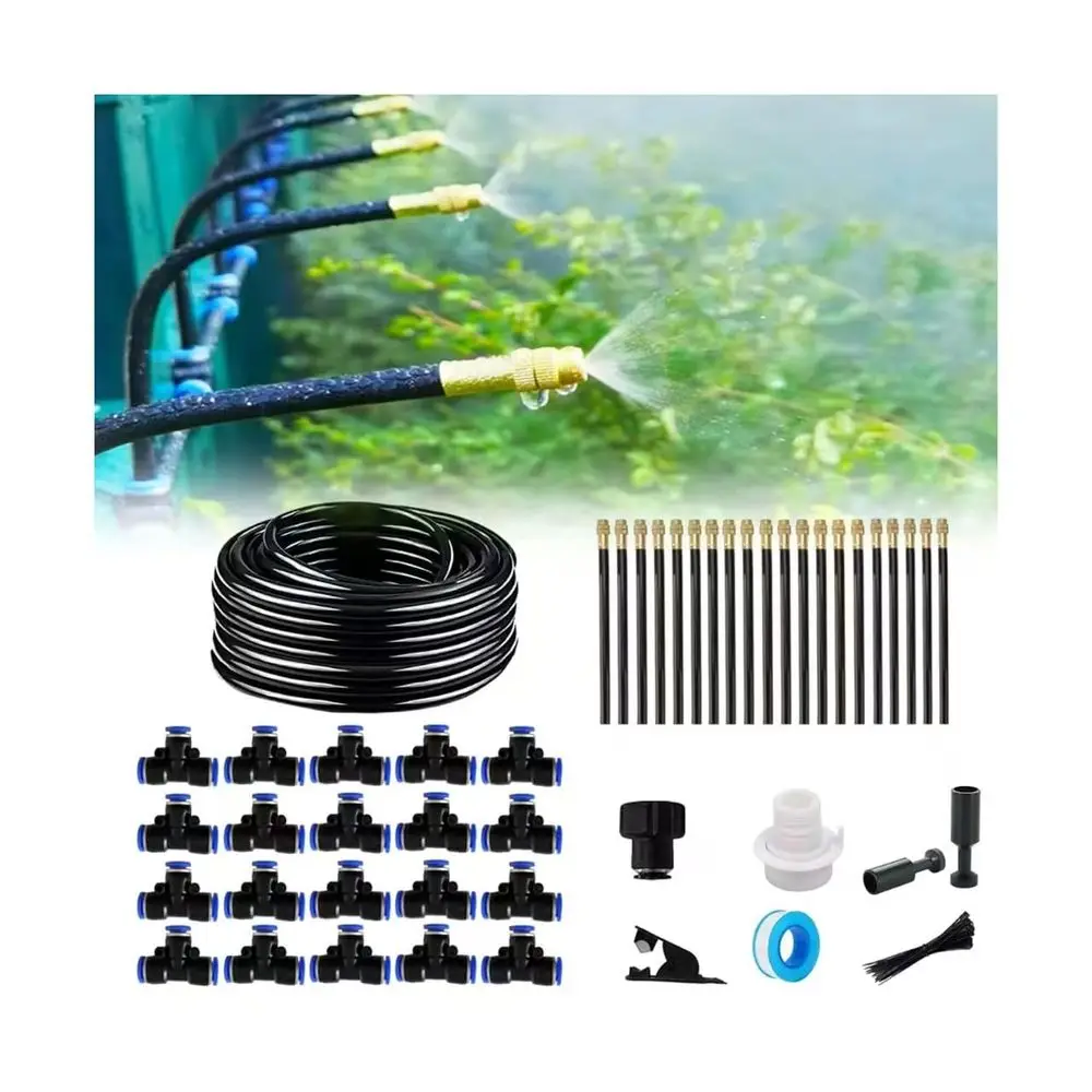 New drip Irrigation kit, Automatic Garden Watering System, Quick Contor and 360-degree Bending Dropper atomizing Copper Nozzle,