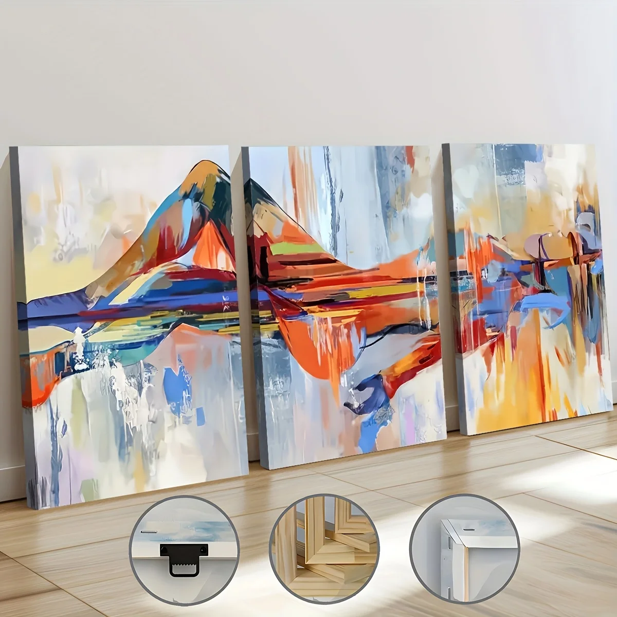 3PCS Modern Style Abstract Fashion Figure Art, Framed Canvas Paintings Ready to Hang Room Living Room Office Decoration