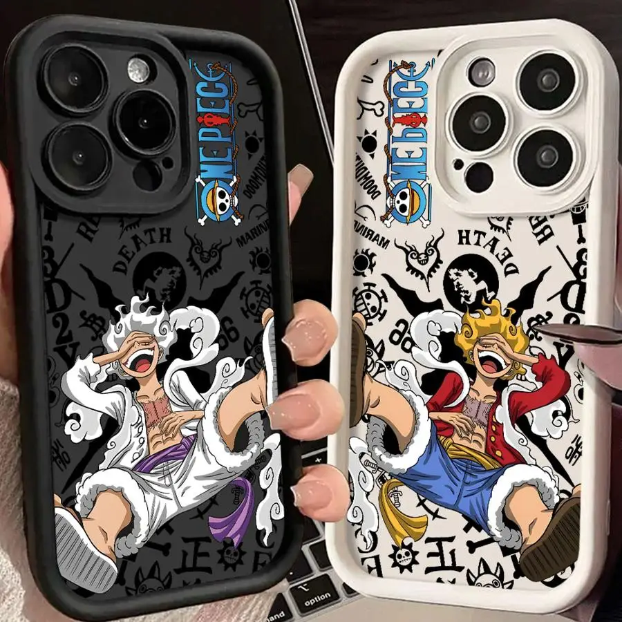 One Piece Luffys Gear 5 Soft Cover Phone Case for iPhone 17 Air 15 16 14 Plus 13 12 11 Pro Max 16e XS Max XR