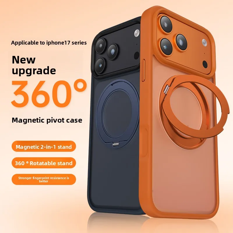 Luxury 360 Rotating Magnetic Phone Case for iPhone 17 Pro Max 16 Plus 15 14 13 12 11 Shockproof Slim Fit for Magsafe Stand Cover