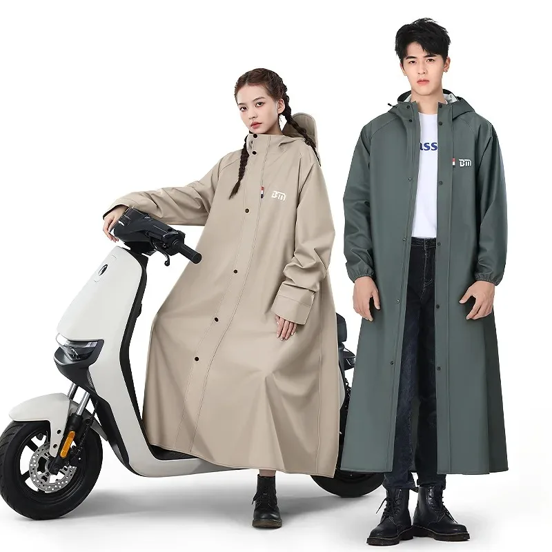 EVA Long Raincoat: Waterproof Zipper Rain Gear for Men & Women. Reusable Poncho with Pants, Portable Outdoor Travel Rain Jacket