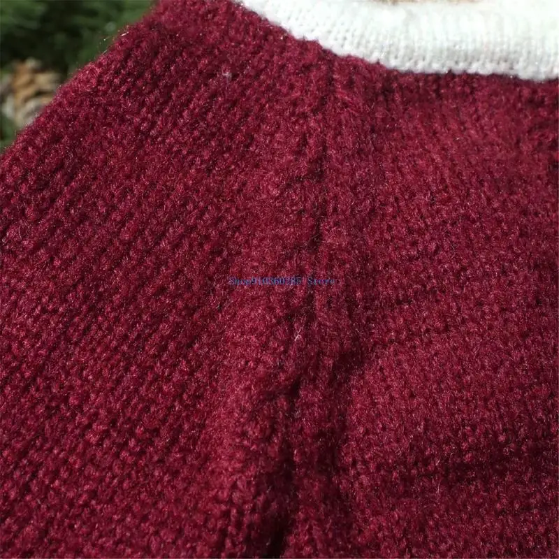 K9FF Infant Photography Knitted Christmas Hat Romper Newborn Photostudio Accessory