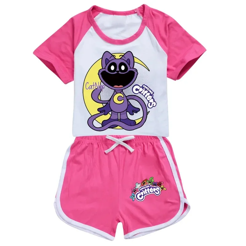 New Kids Clothes Smiling Critters Nap Summer Boys Girls Casual-shirt Short Pants Sport Outfits Children Suit