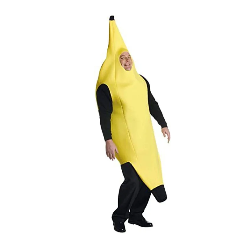 Kids Halloween Banana Costume Fruit Outfit Stage Performance Clothes Parent Child Kindergarten Role Play Decoration