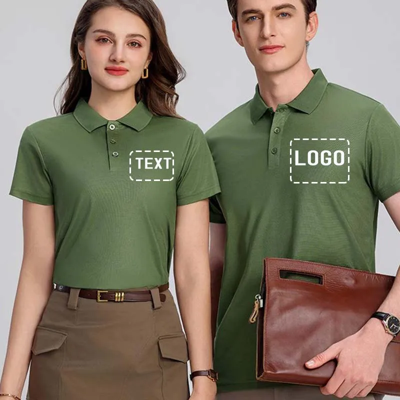 EU Size POLO Customized LOGO Polo Shirt Men Summer Men's Shorts Sleeve Polo Business Luxury Men Tee Shirt Print LOGO SS-2566