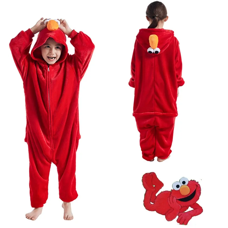 ♥2026 New Kids Onesie Cosplay Costume Halloween Pajamas Elmo One-Piece Pijamas Christmas Boy Girl Full Body Clothes Cartoon ♥♥★
