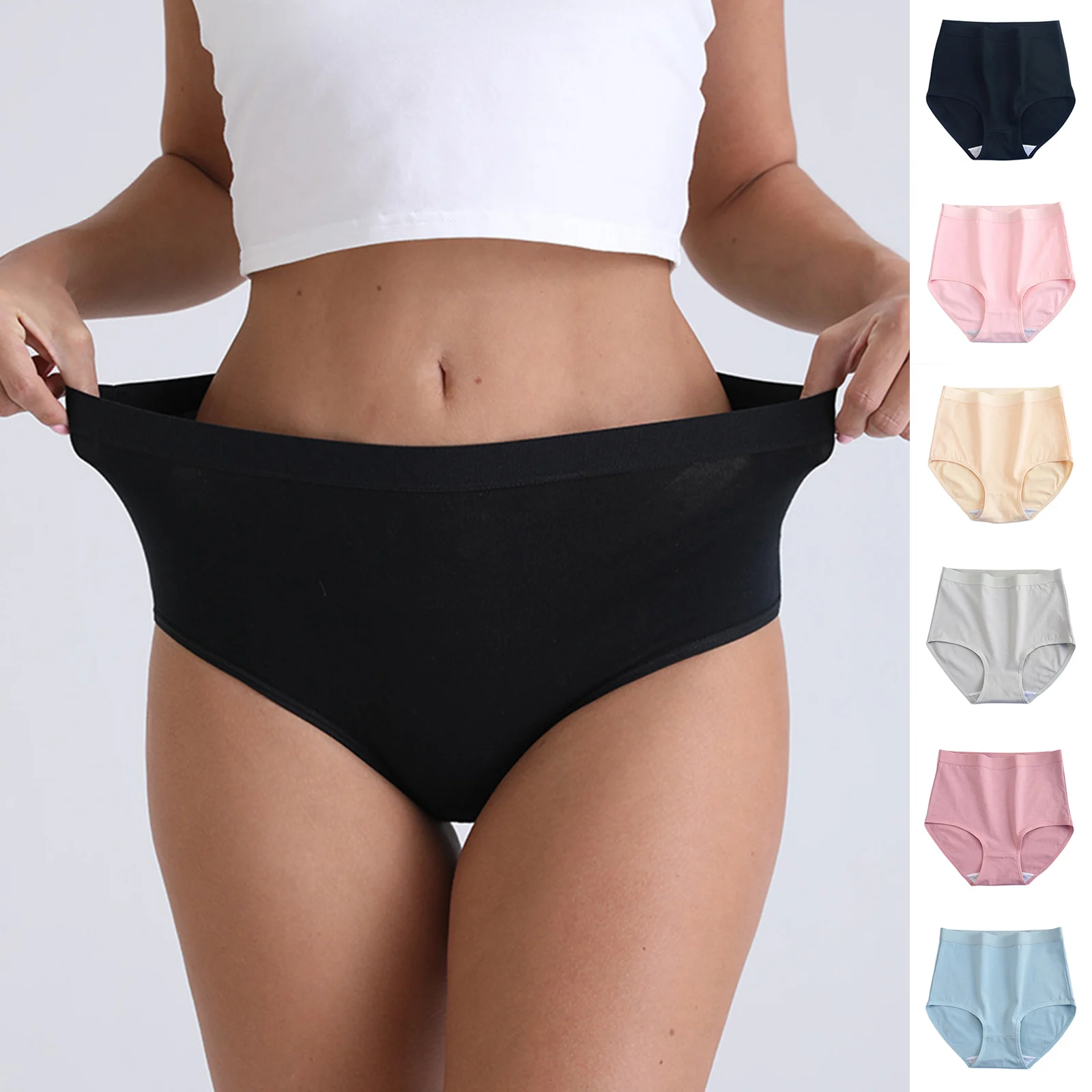 New Women's Underwear Solid Color Fashionable Casual Sexy Cotton Breathable Underwear Feamle Lingerie Cotton Briefs Panties