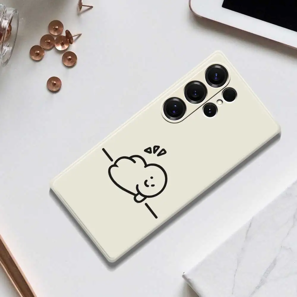 Simple Cartoon Phone Case For Samsung Galaxy S25 S24 S23 S22 S21 S20 Ultra Plus S24FE S23 FE S21 FE S20 S10 Plus Silicone Cover