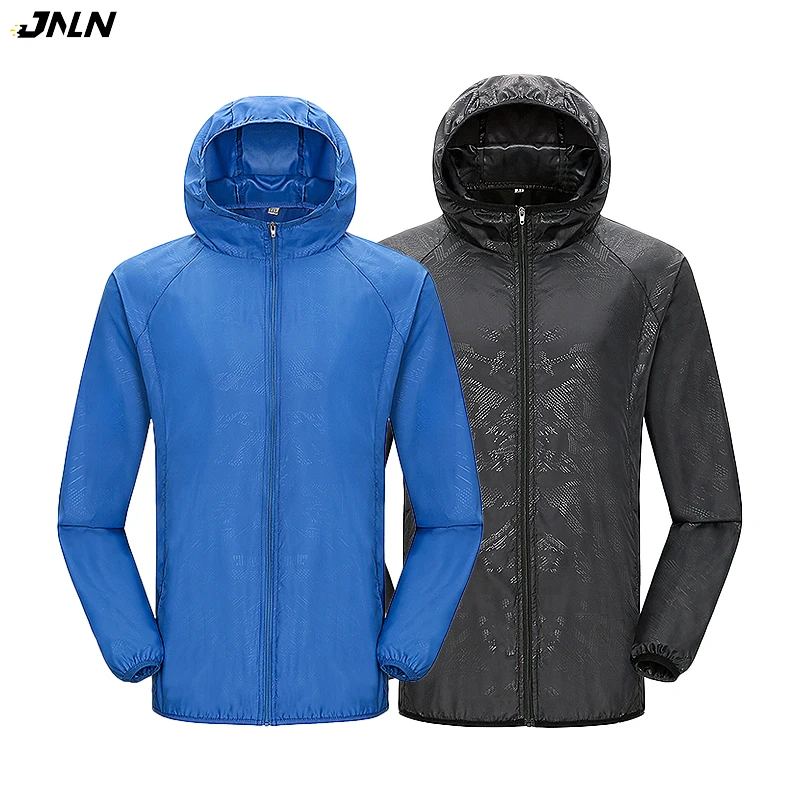 JNLN Unisex Waterproof Hiking Jacket Men Women Quick Dry Camping Windbreaker Outdoor Trekking Rain Coat Anti UV Fishing Clothes