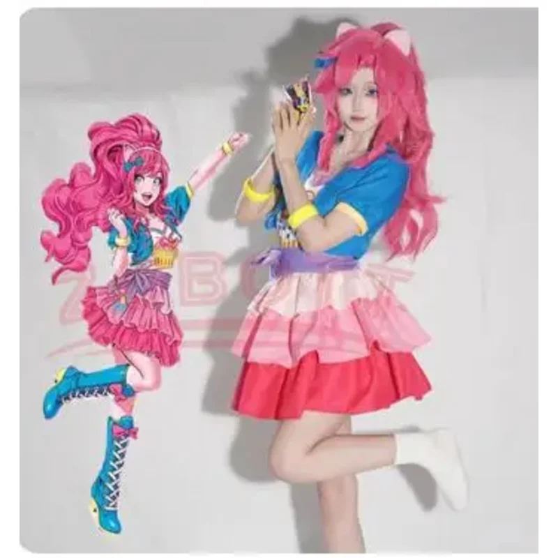 My Girls Women Little Pony Pinkie Pie Human Cosplay Costume Female Men Pink Halloween Carnival Costumes Custom Made Size