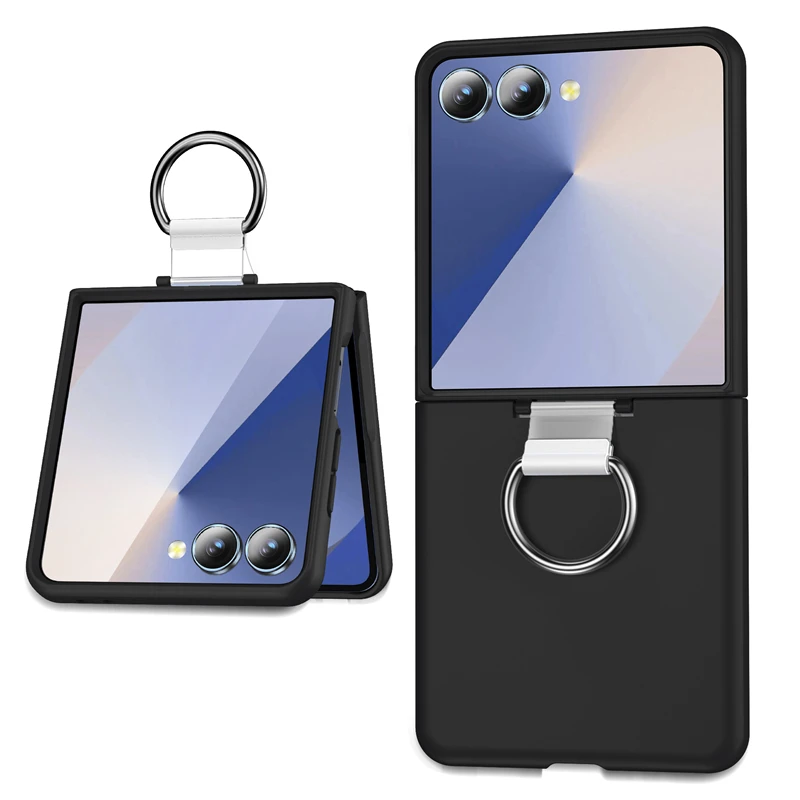 Shockproof Armor With Ring Holder Phone Case For Galaxy Z Flip 7 6 5 4 3 5G For Samsung Z Flip7 ZFlip7 flip6 Hard Back Cover