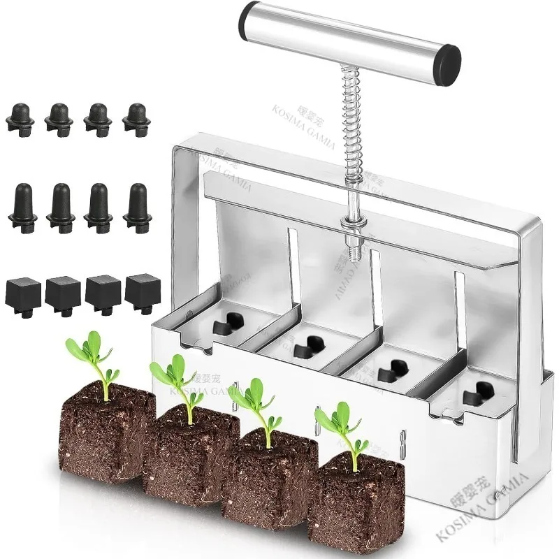 Soil Blocker Soil Block Maker for Seedling Stainless Steel Handheld,Greenhouse Garden Supplies Soils Blocking Tool for Gardening