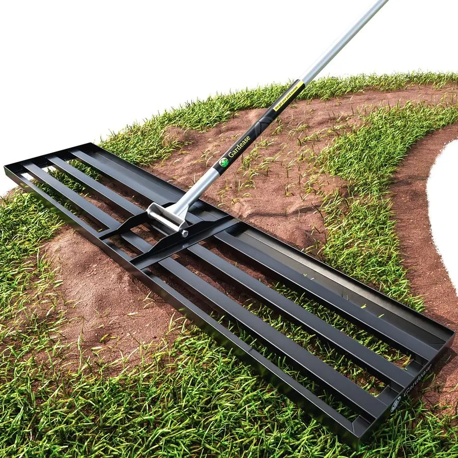 Lawn Leveling Rake 48 x 10 Heavy Duty Professional Grade Reinforced Steel Landscape Tool for Soil, Sand amp Garden Superior Stre