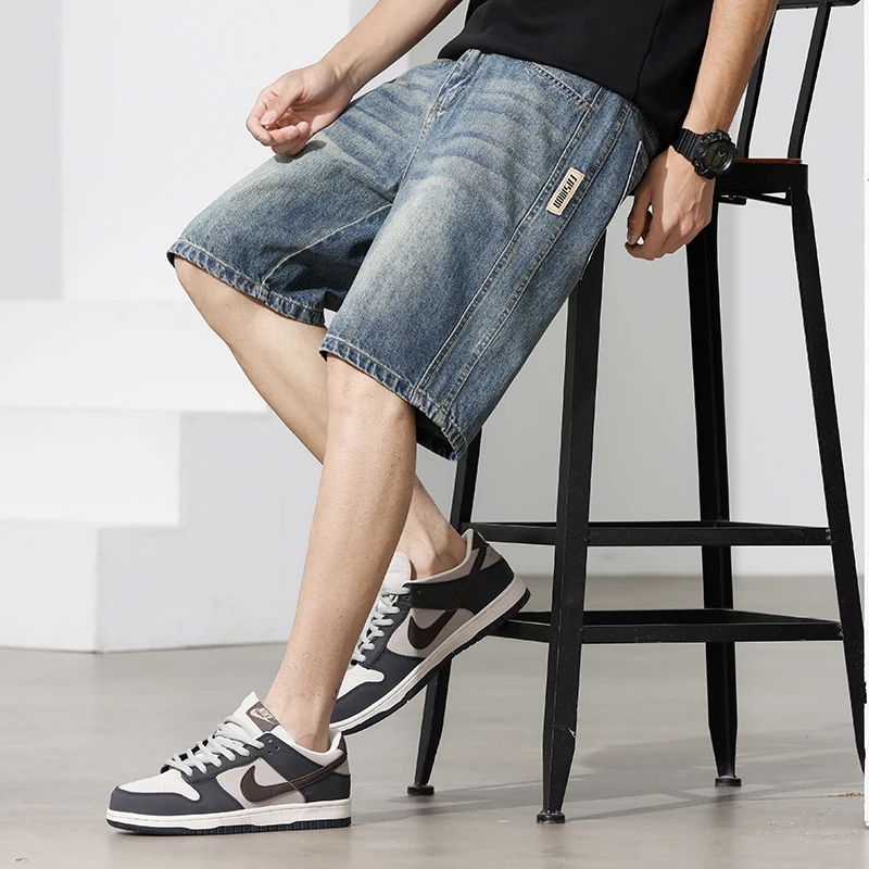 2026 Spring/Summer Men's Denim Shorts - Versatile Loose Fit Korean Trendy Pants for South Korea