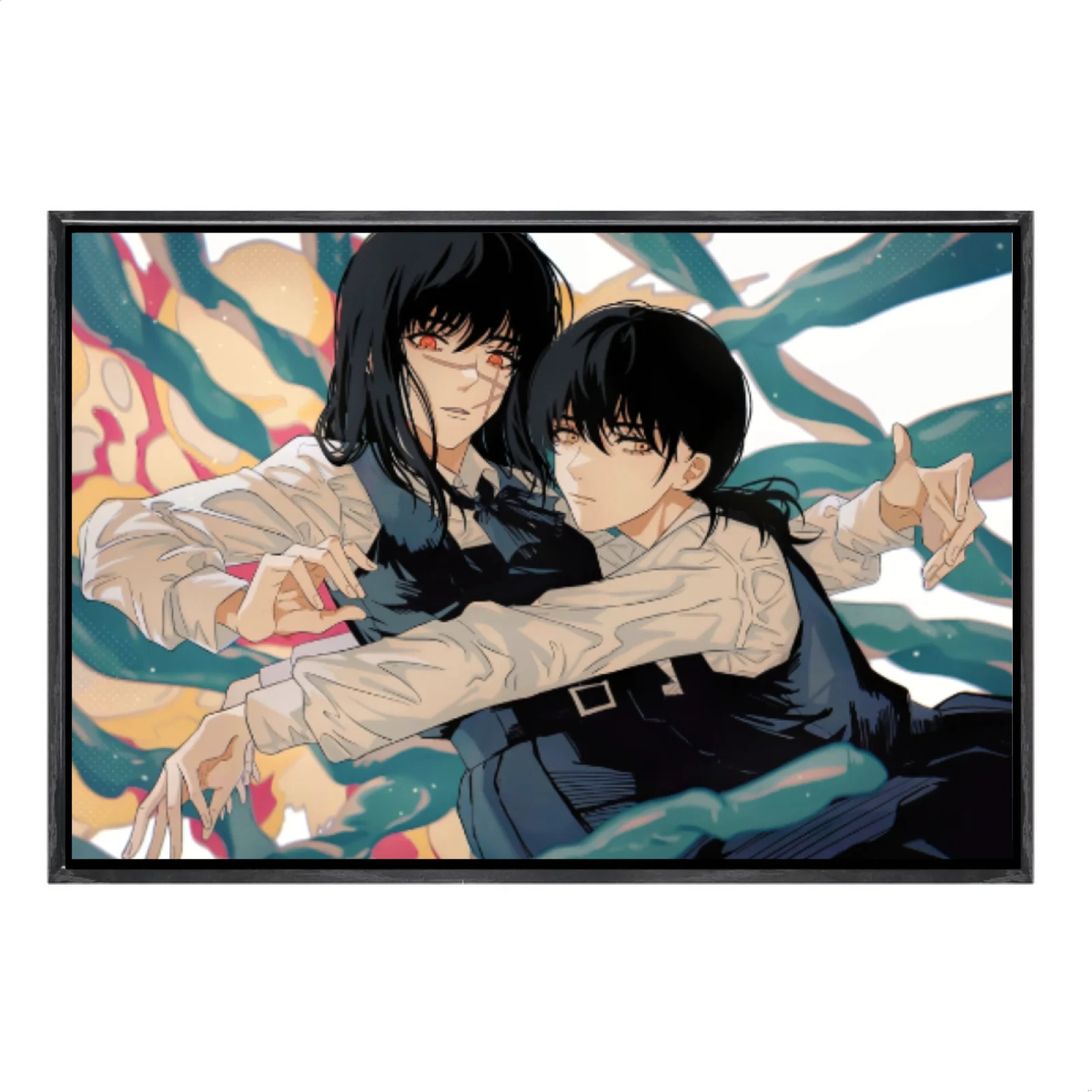 Japanese Manga Multi-Size Canvas Poster Double Framed Wall Art, Chainsaw Man Home Decor for Living Room Bedroom