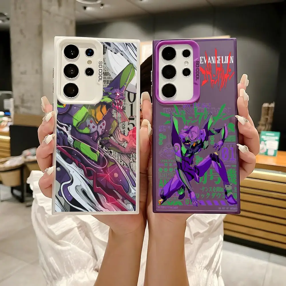 Anime E-Evangelion 01 Phone Case For Samsung Galaxy S25 Edge S24 S23 S22 S21 S20 Ultra Silicone Colorful Silver Phone Case