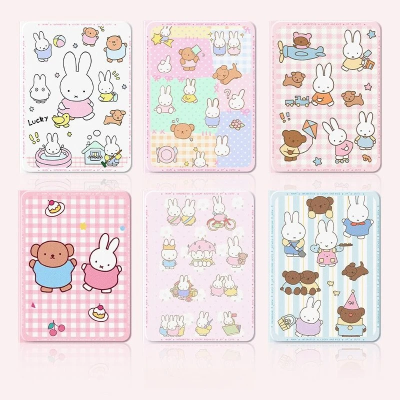 New Miffy Anime Cartoon IPad Protective Cover Tablet 11/13inch Colorful Case Suitable for IPad 6/7 Air5/6/7 Pro Gift for Girls