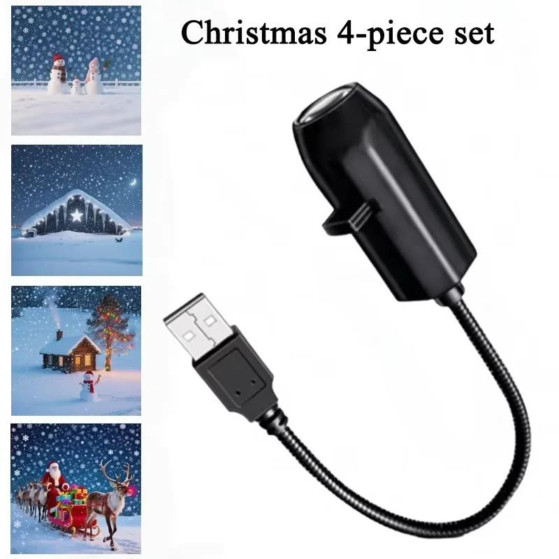 Halloween Projector USB 360 Degree Rotating LED Skull Projector Lamp Cristmas Decoration for Bedroom Ceiling Room Wall Decor