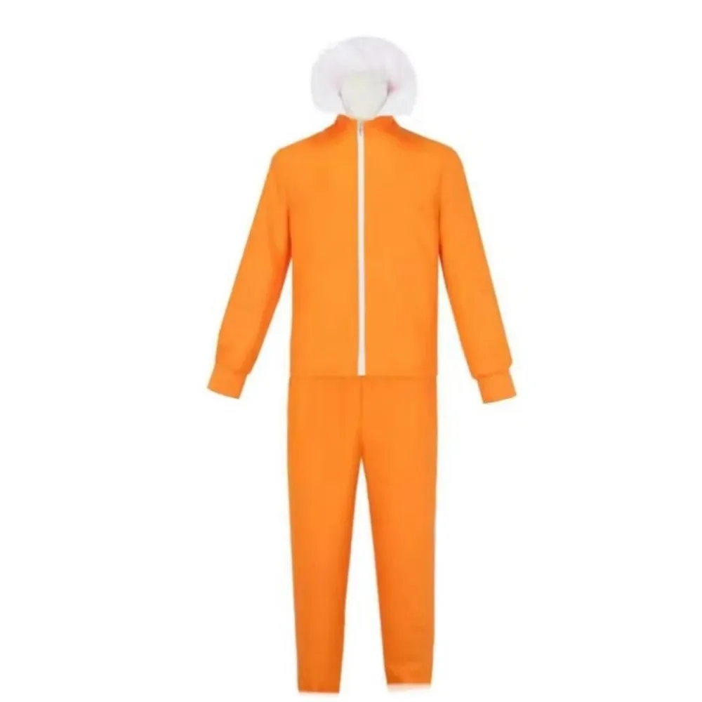 Adult Halloween Costumes for Men 2025 Family Vector Orange Zip-Up Tracksuit for Cosplay Costumes with Yellow Coat and Pants