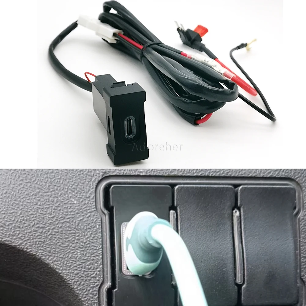 Compatible For Iveco Daily Red Light Car Phone Charger Adapter Type-C PD Charger Socket Interface