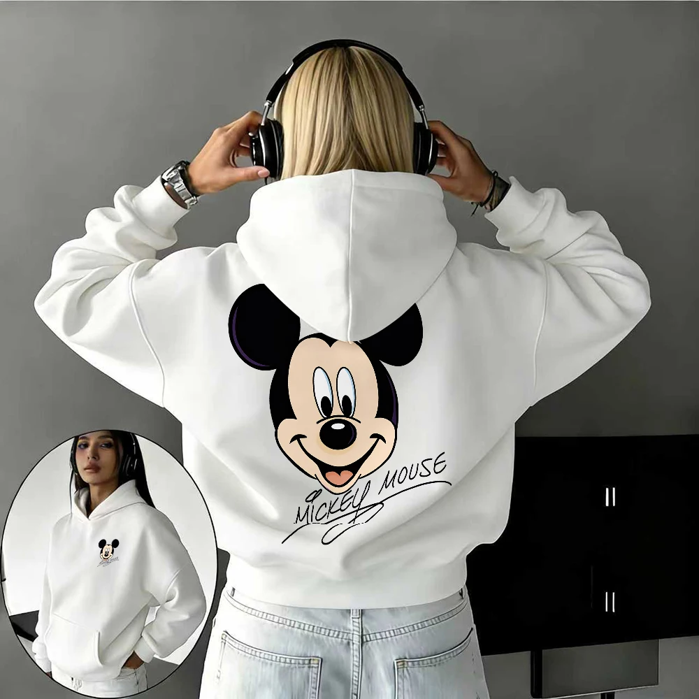 2026 Autumn/winter Disney Mickey Pattern Pure Cotton Hoodie Parent-child Suit High-quality Causal Loose Unisex Keep Warm Clothes