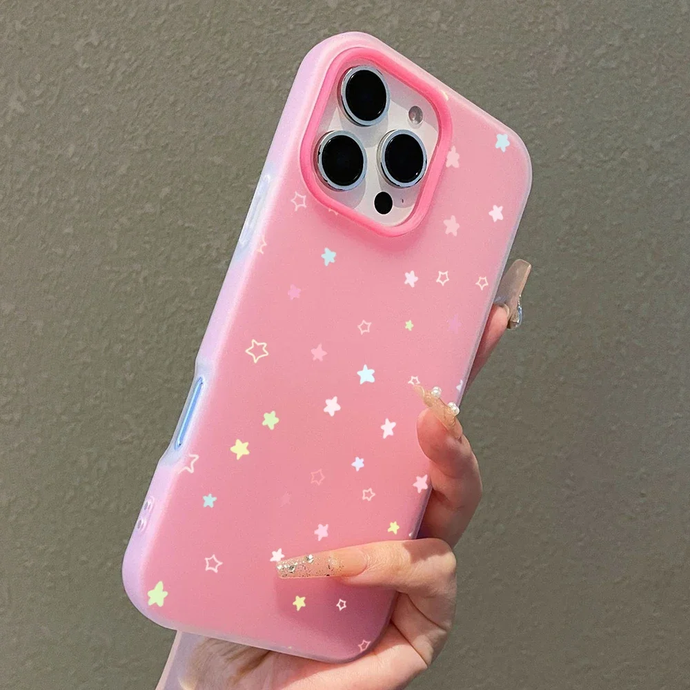 Cute Pastel Color Colorful Star Phone Case For Redmi 10 11 12 13 14 4G Xiaomi Redmi Note 10 11 12 13 14 Pro 5G 14C 13C 15C Cover