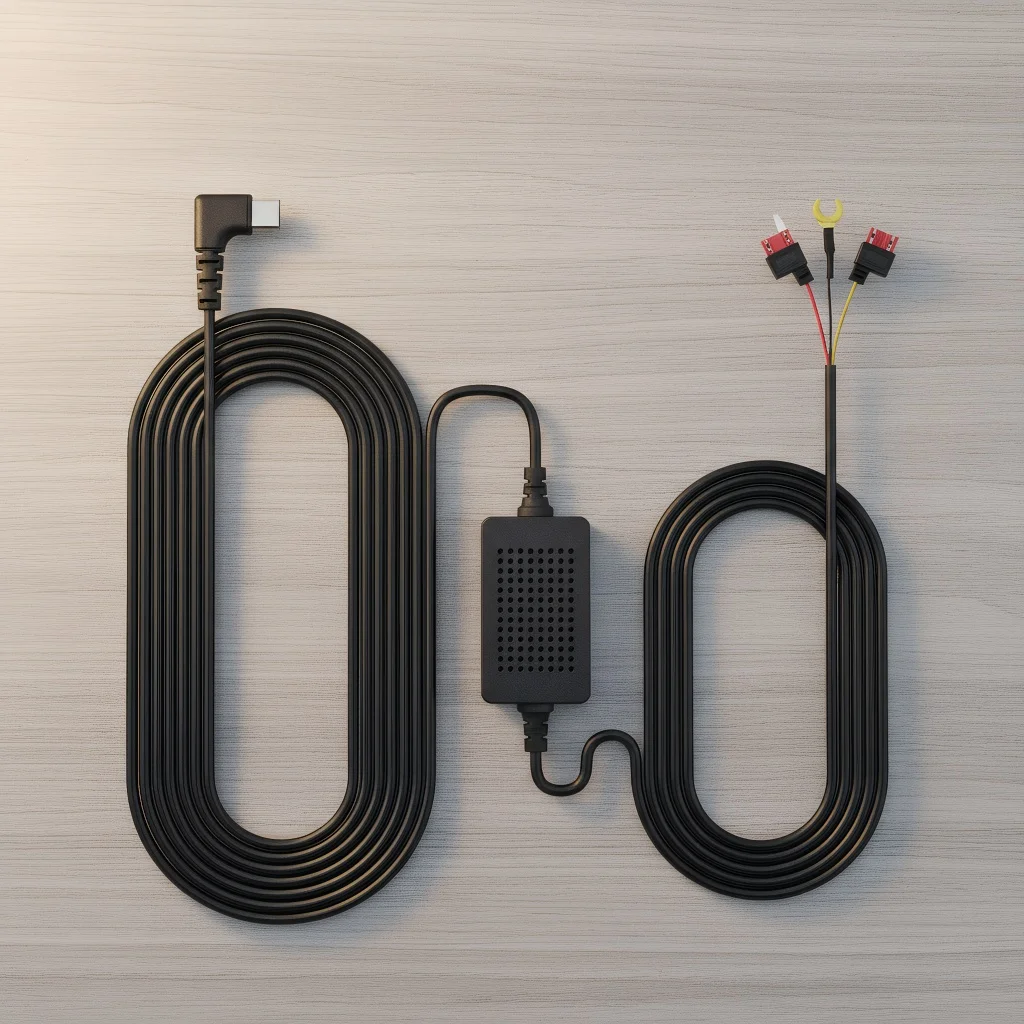 3A Car Dash Cam Hardwire Kit - 3.5m 12-24V Step-Down Cable with Mini/Micro/Type-C USB for Dashcam Power