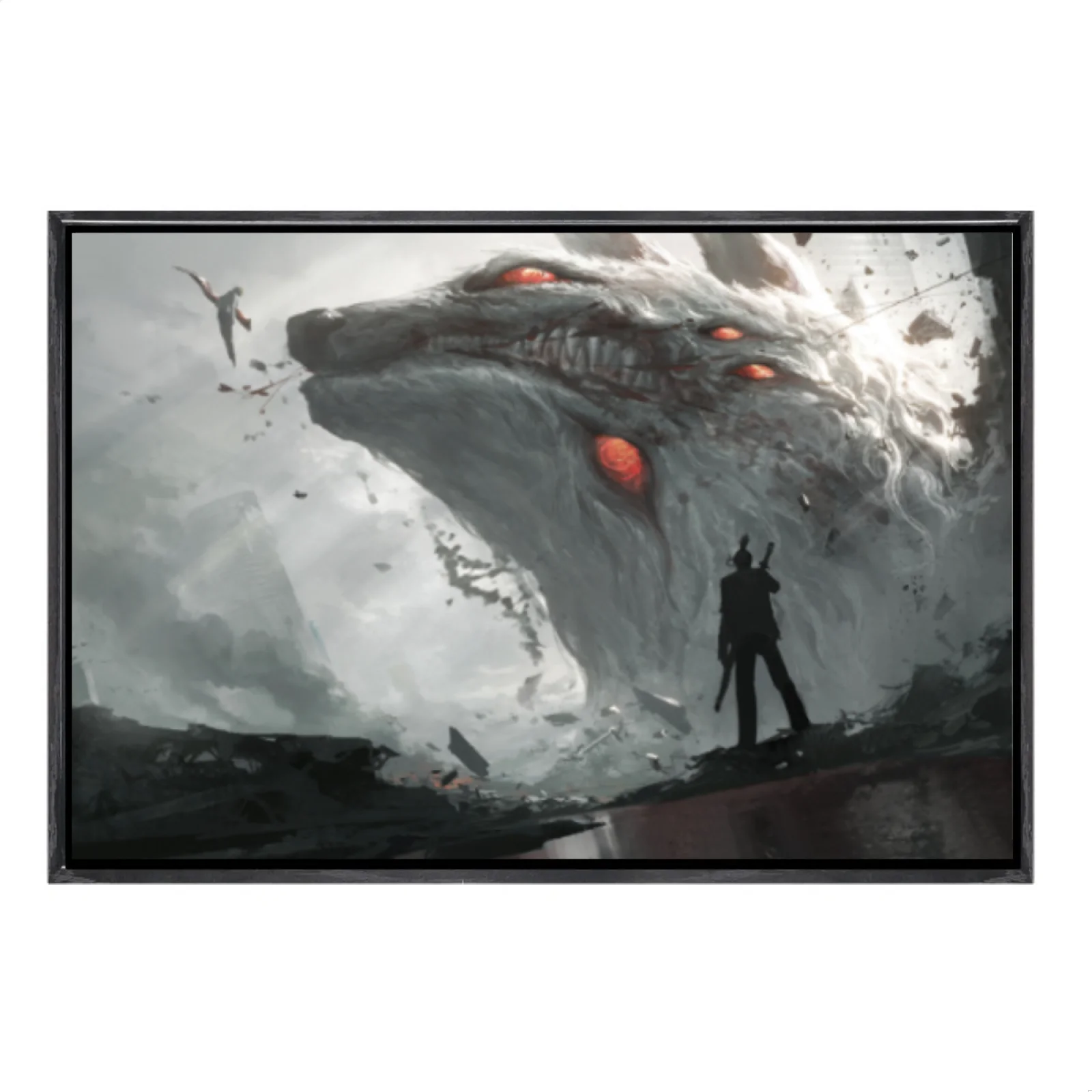 Japanese Manga Multi-Size Canvas Poster Double Framed Wall Art, Chainsaw Man Home Decor for Living Room Bedroom