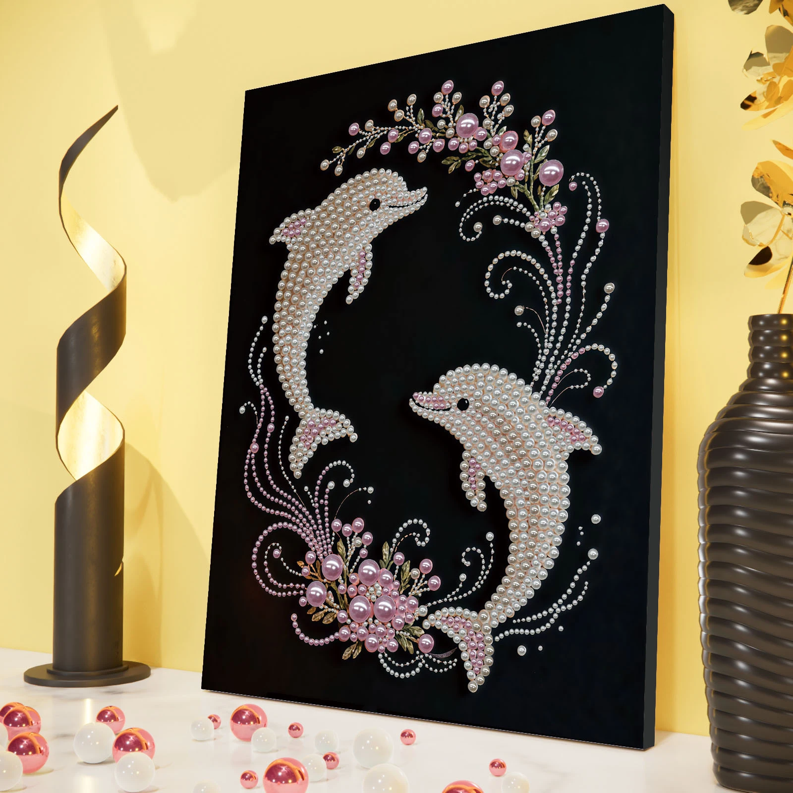 DIY Pearl Diamond Dots Paintings Picture Arts Craft for Adults Home Decor Art Diamond Painting With Frame 30x40cm