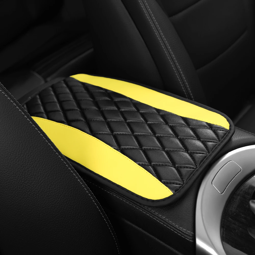 PU leather multi-color three-dimensional embroidered car armrest cushion, center console cushion, car decoration items