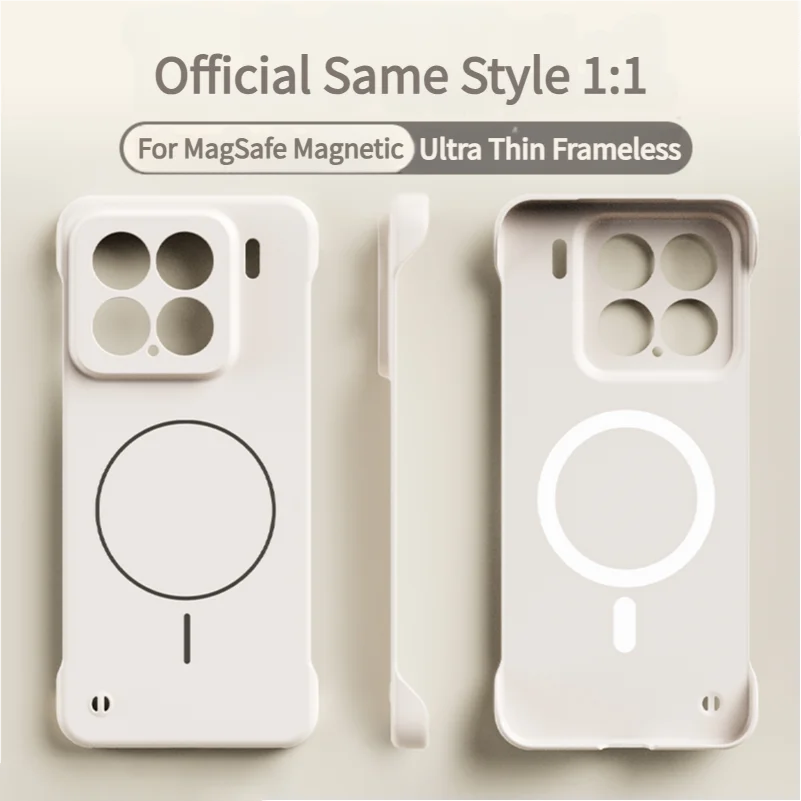 Ultra Slim Frameless PC Hard Phone Case For Xiaomi 15 14 13 12 11 Pro 11 14 15 Ultra For Magsafe Magnetic Wireless Charger Cover