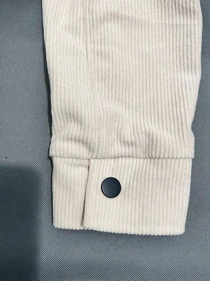 Men's European Size Casual Sports Jacket - Corduroy Single-Breasted Outerwear with Pocket Design