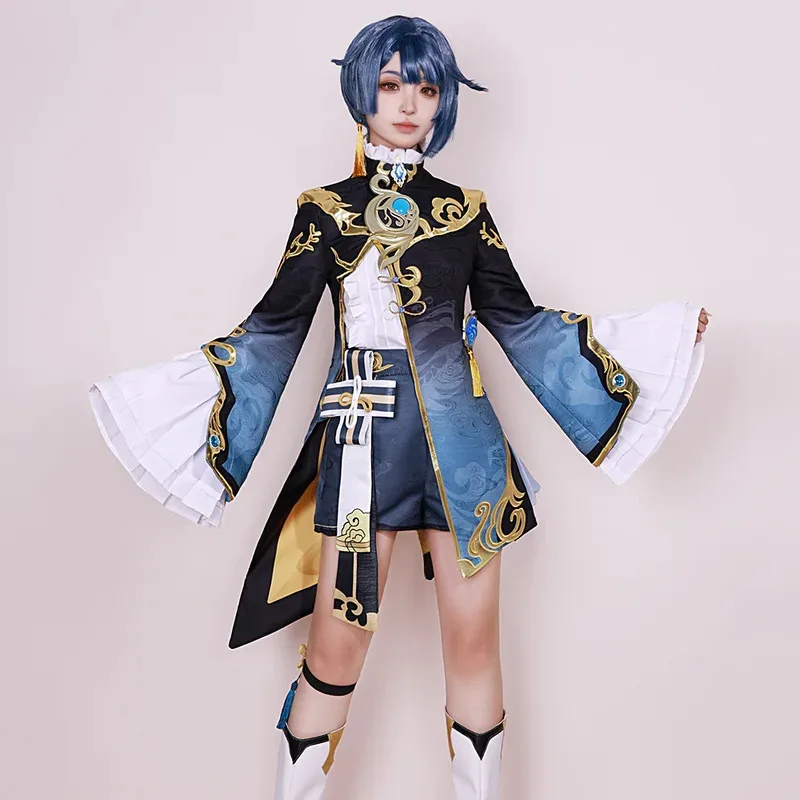 Xingqiu Cosplay Costume Genshin Impact Adult Carnival Uniform Anime Halloween Party Costumes Women Game
