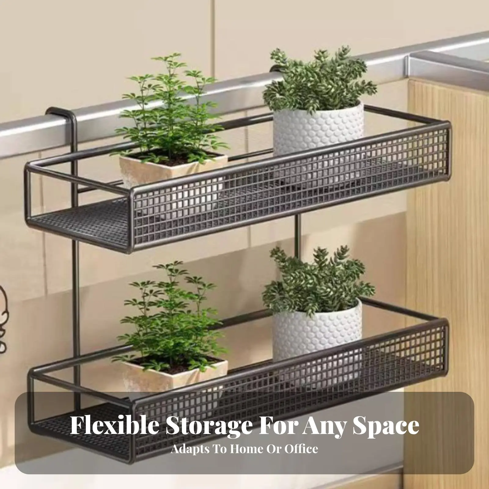 2-Tier Cubicle Rack InstallationNo-Tools Plant Stand Easy Assembly Angled Frame Design for Gardeners, Living Room