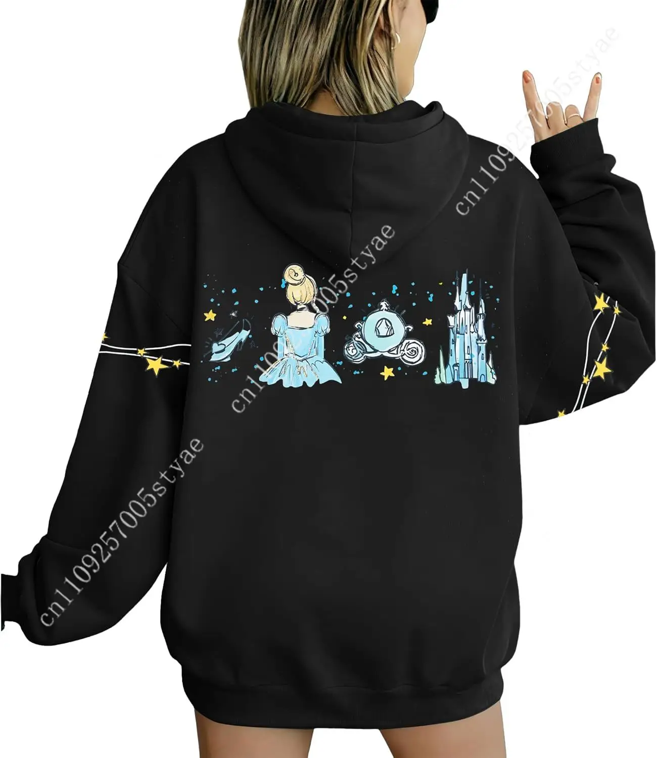 FASHGL Womens Magic Zip Up Hoodies Princess Sweatshirt Oversized Family Vacation Zip-Up Hoodie Cute Long Sleeve Pullover