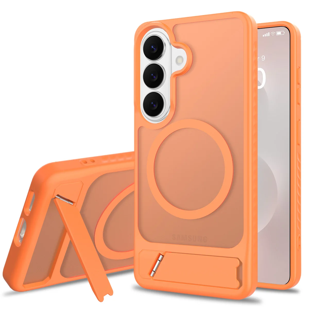 45 degrees Rotating Bracket Skin Feel Magnetic Phone Case for Samsung S26 Ultra S25 Plus S24 S23 S25 FE for Magsafe Stand Cover