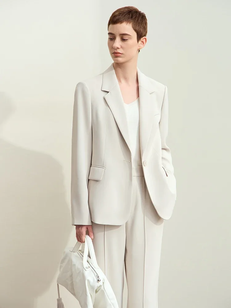 Amii Minimalism Women Blazers 2025 Autumn New Shoulder-pad Office Lady Workplace Comfort Basic Female Blazer Jackets 12443041