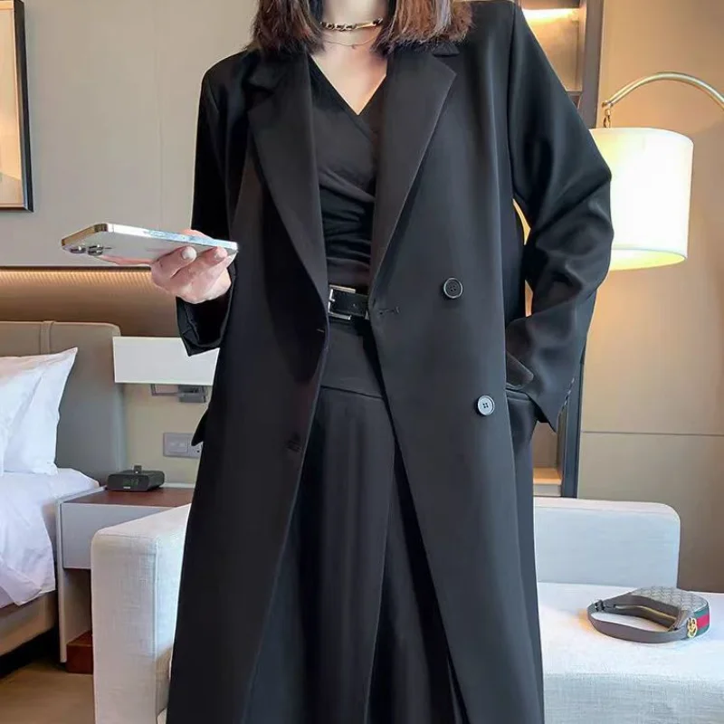Long Suit Jacket for Women in Spring and Autumn Loose Single-breasted Windbreaker High-quality Casual Coat