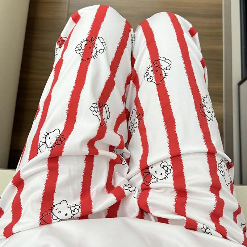 Sanrio Pants Hello Kitty Pajamas Pants Women's Pajama Pants Prints Y2K Cartoon Casual Trousers Girl Gifts Leisure Home Clothing