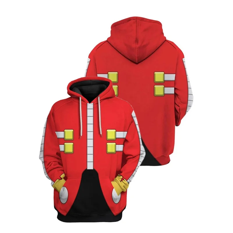 2025 New Dr. Eggman Cosplay Costume Men Hoodie Sweatshirt Adult Male Women Casual Hoodies Pullover Hooded Streetwear Tops★ ❤ ☆
