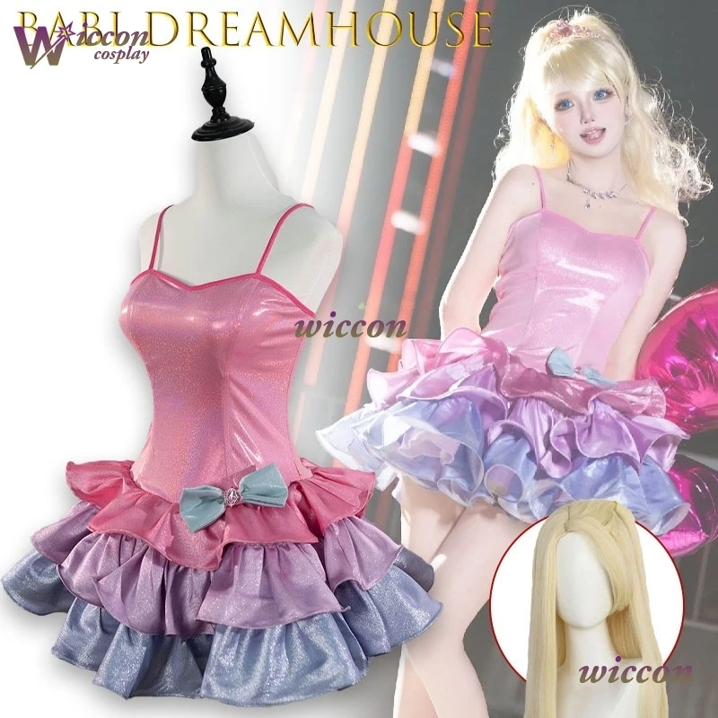 Fashion Outfit Sparkly Pink Aline Dress With Handbag Babi Dreamhouse Adventures Barbe Roberts And Heels Costume Girls Party Wear