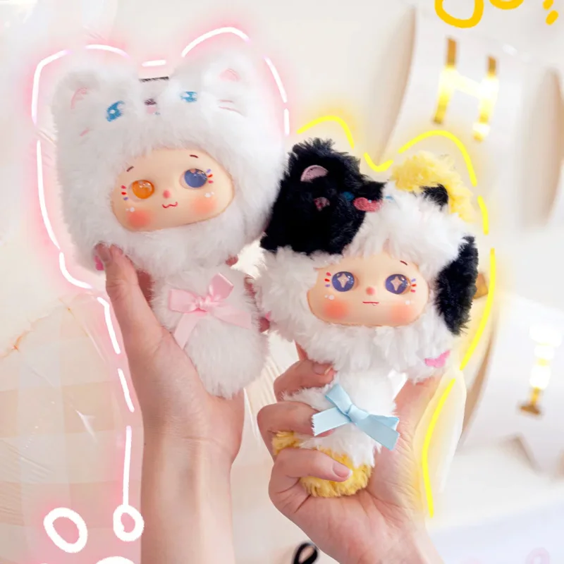 Magical Cat Grooming Blind Box: Portable Plush Comb & Mirror Set, Surprise Home Decor Pendant Gift