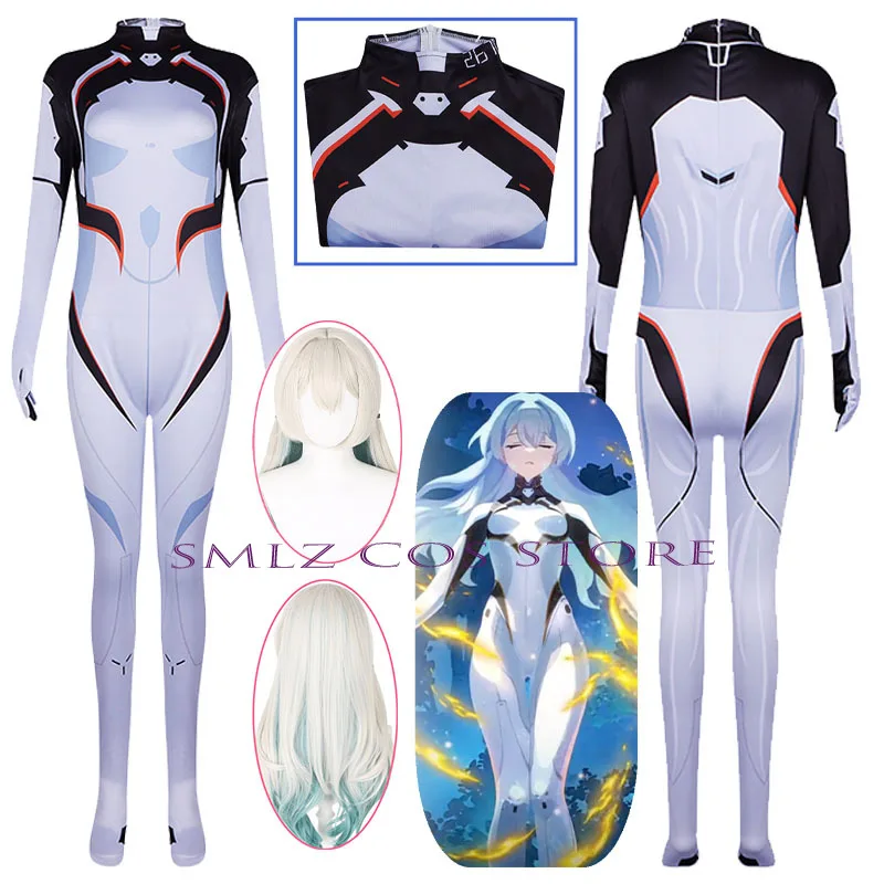 Game Honkai Star Rail Firefly Cosplay Costume Firefly Jumpsuit White Uniform Wig Full Set Suit Women Halloween Party RolePlay