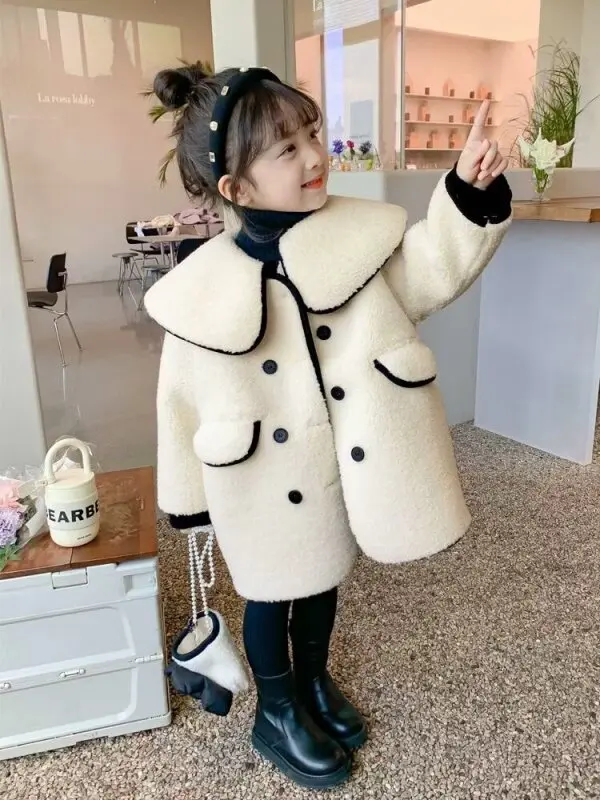 Kids Casual Coat for Girls Clothes 2023 Autumn Winter New Toddler Long Sleeve Coat Outwear Fashion Children